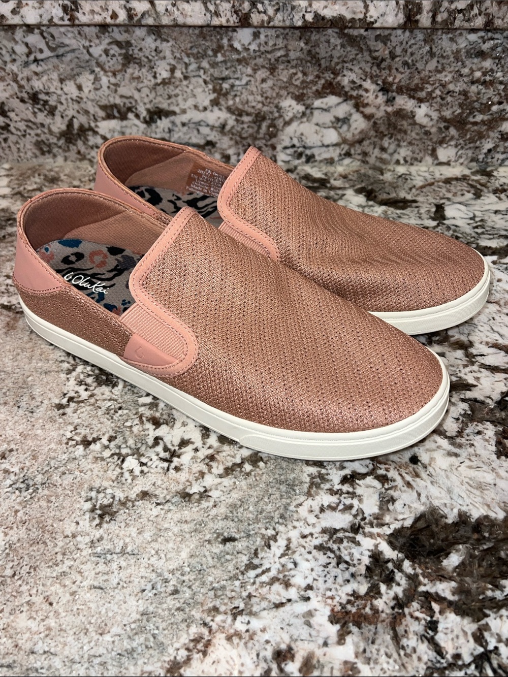 OluKai Men's Slip-On Sneakers in Rose Tan